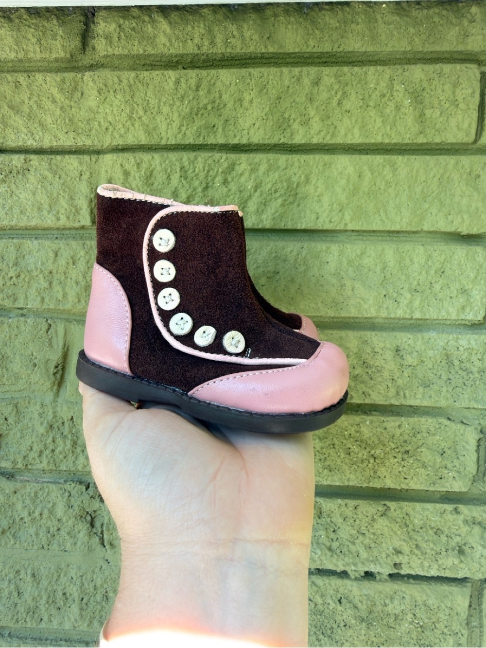 See Kai Run Pink and Brown Baby Boot
